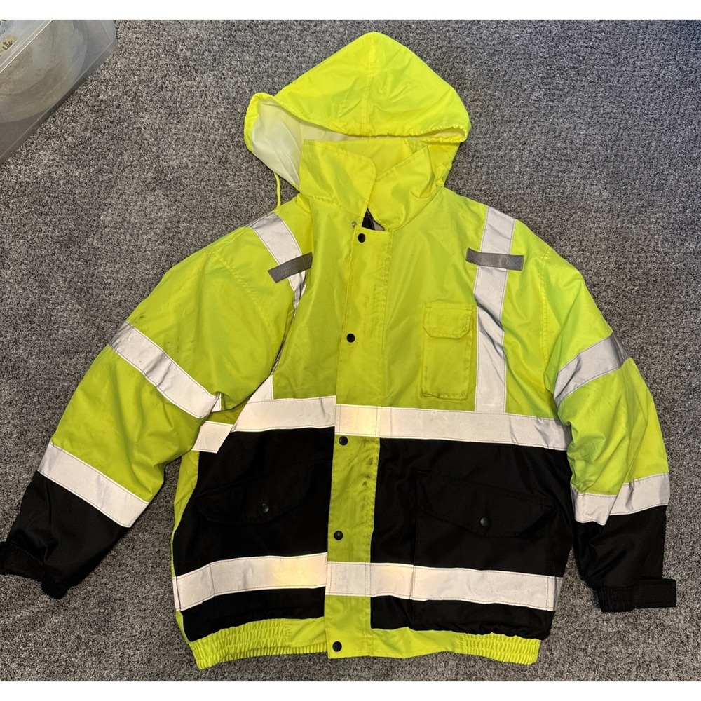 XXL Utility Pro Teflon Reflective Bomber Jacket Coat Construction Safety